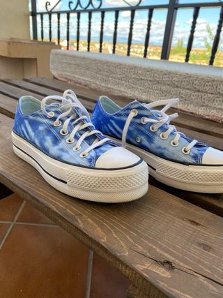 Converse plataforma azules