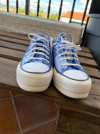 Converse plataforma azules