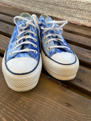 Converse plataforma azules