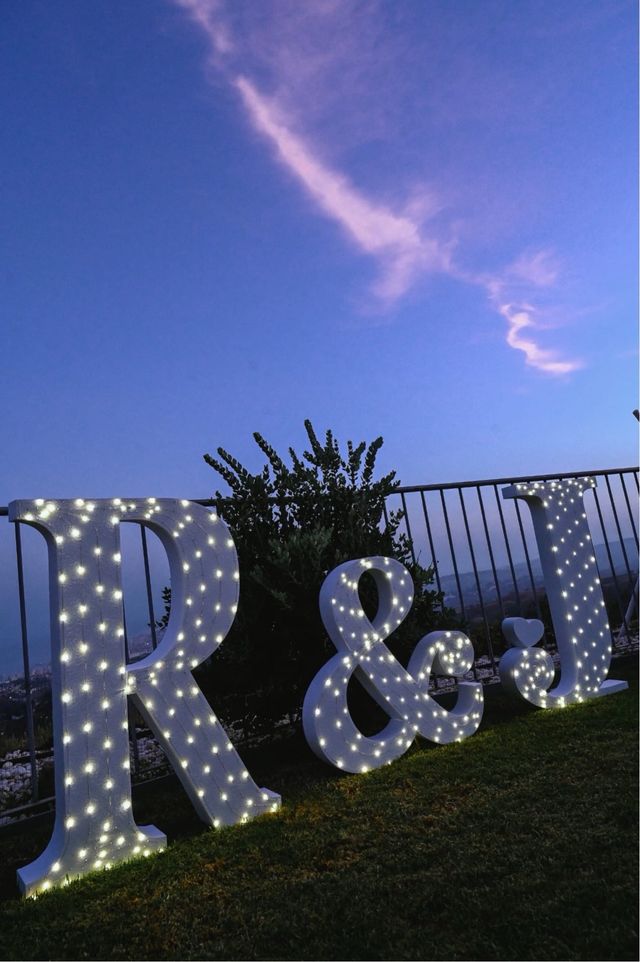Letras iluminadas eventos