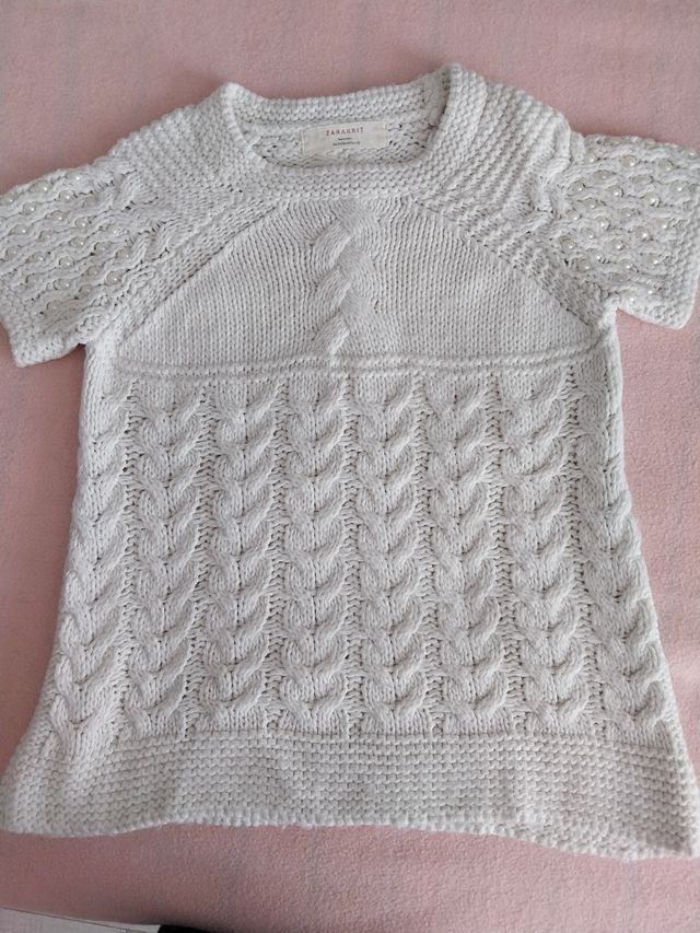 Jersey suelto lana algodón perlas