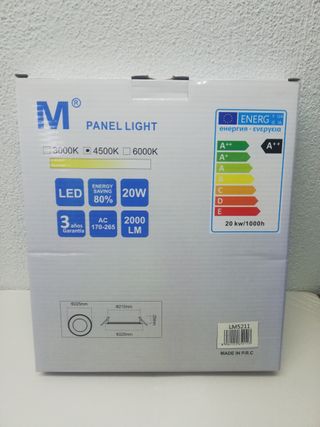 2 PANELES LED REDONDOS 20W 4500K