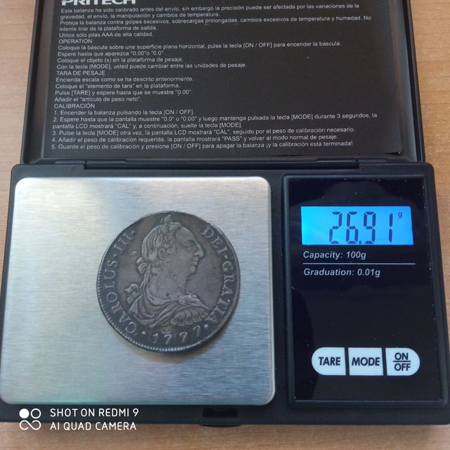 Moneda 8 reales Carlos III