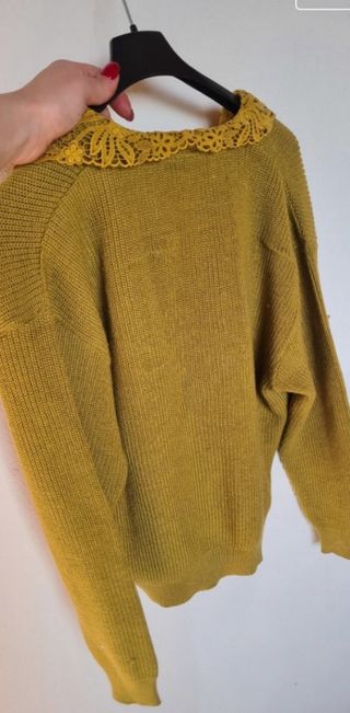 Cardigan colletto uncinetto vintage