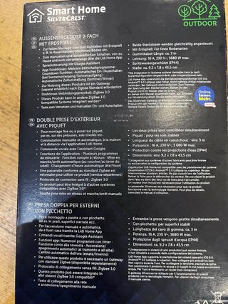 Tomadas wifi exterior Smart Home SilverCrest-NOVO