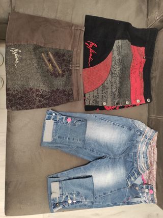 Lote 2 faldas y 1 pantalón vaquero