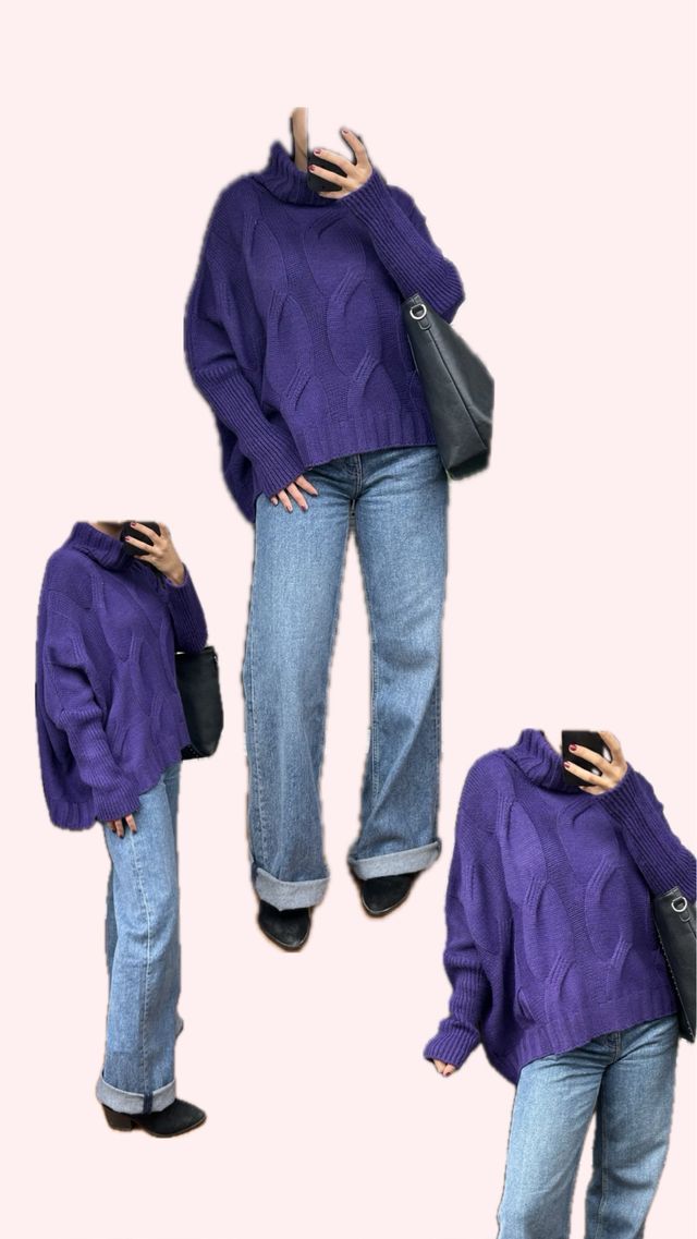 Jersey morado cuello alto