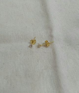 Pendientes punto de luz plata 925 dorados