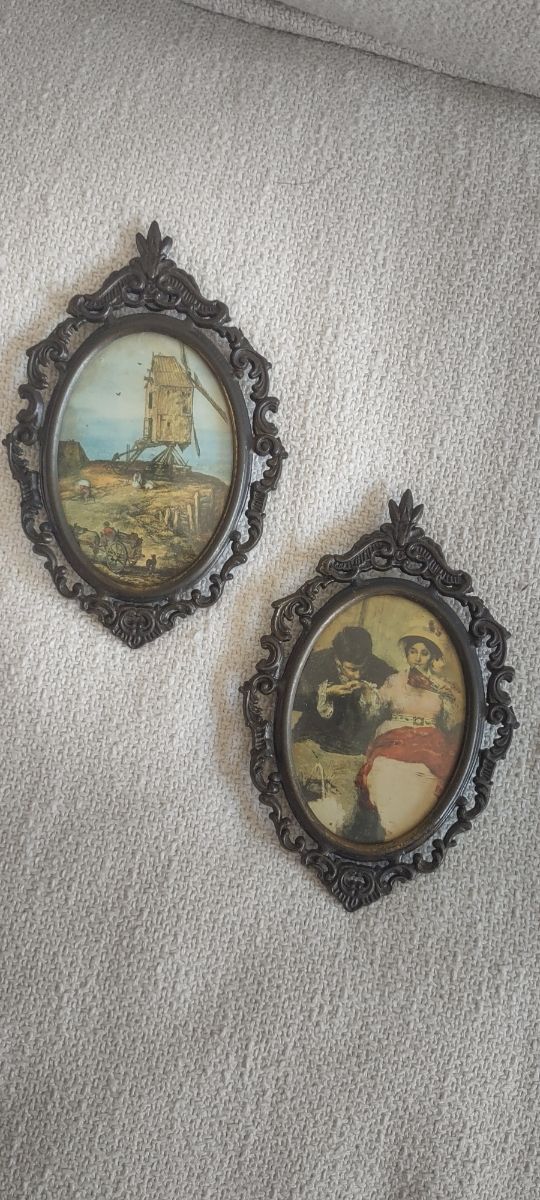 Set cornicette vintage in metallo nero