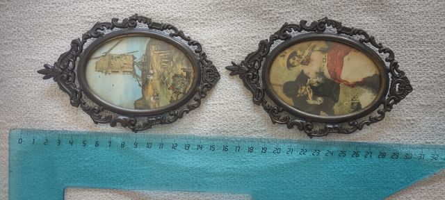 Set cornicette vintage in metallo nero