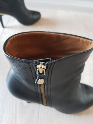 Botines de piel negros con plataforma