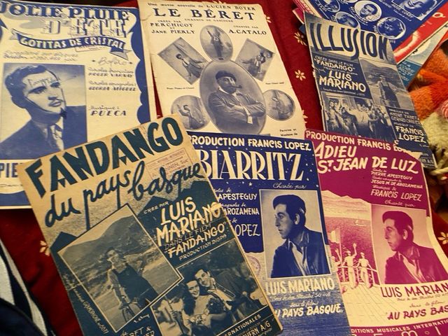 PARTITURAS LUIS MARIANO 45 ud. AÑOS 50 FRANCIA