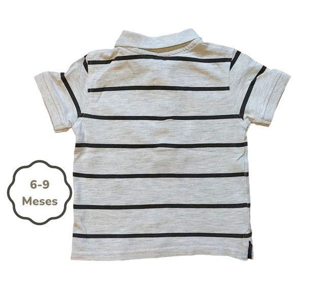 Polo Cinzento Riscas Primark 6-9 meses