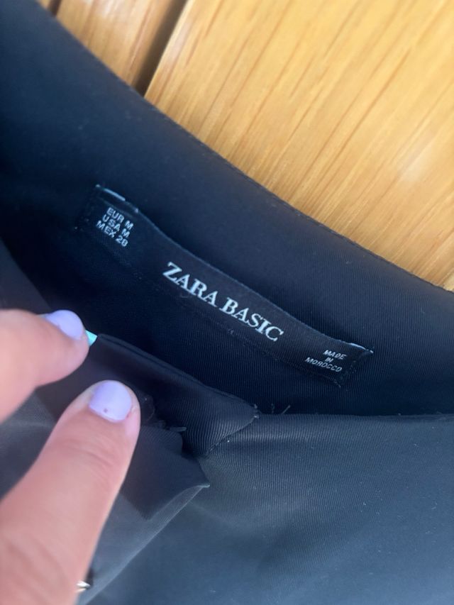 Vestido combinado blanco y negro Zara