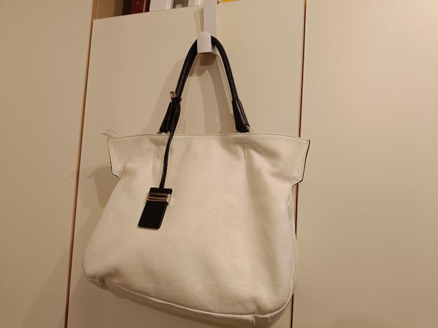 Borsa in pelle colore bianco