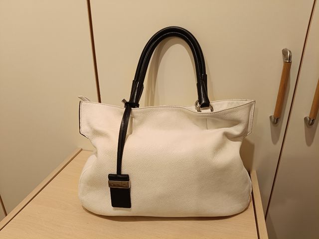 Borsa in pelle colore bianco