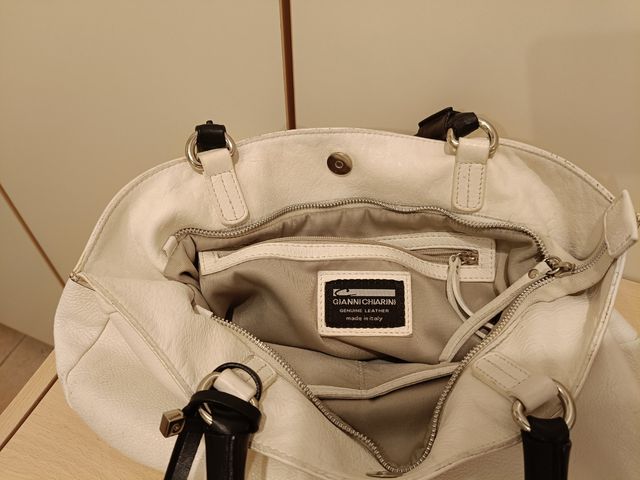 Borsa in pelle colore bianco
