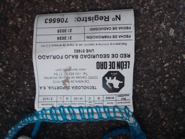 Rete di sicurezza verticale UNE-EN 1263-1.-V-A2-D100