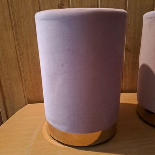 Due panche in pelle scamosciata rosa