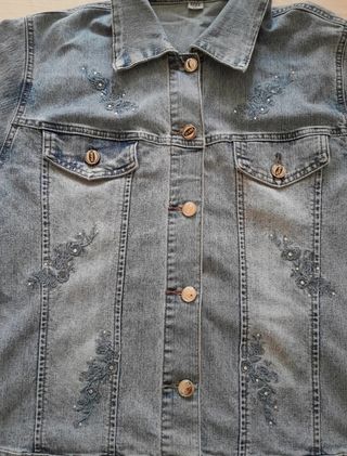 Completo di jeans donna vintage ricami floreali