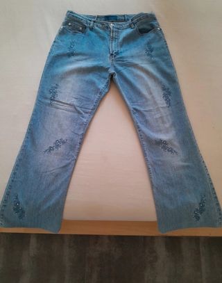 Completo di jeans donna vintage ricami floreali