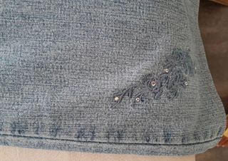 Completo di jeans donna vintage ricami floreali
