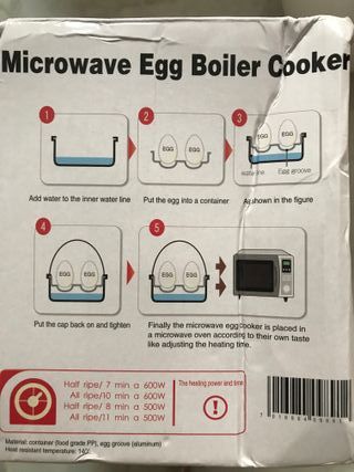 Estufa para cocinar huevos en microondas.