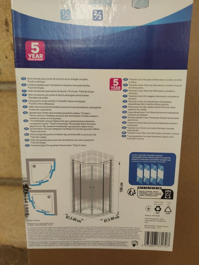 Cristal mampara leroy Merlín.