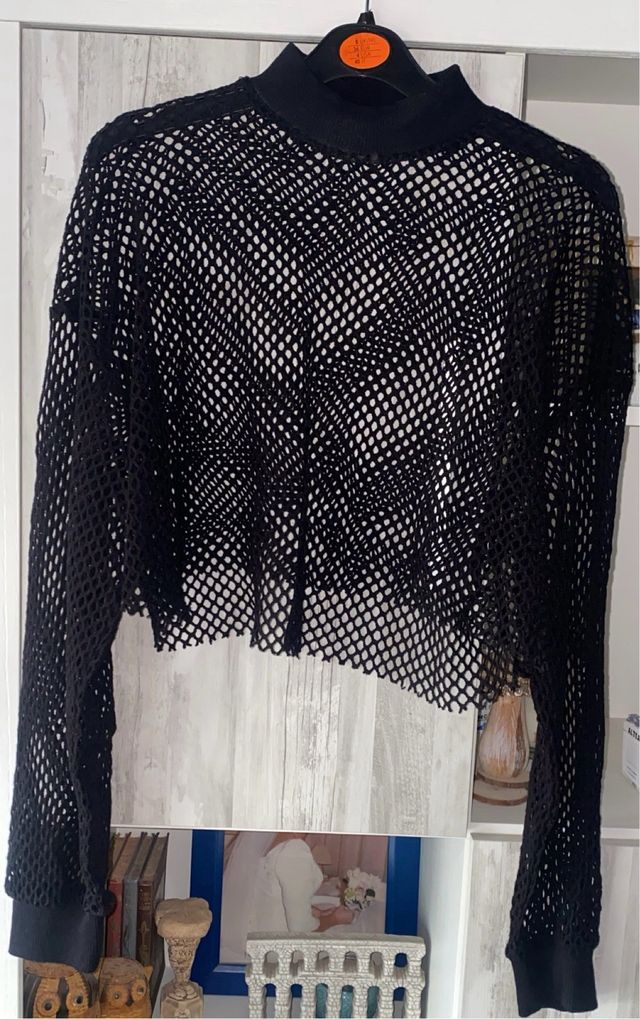 camiseta de manga larga de rejillas