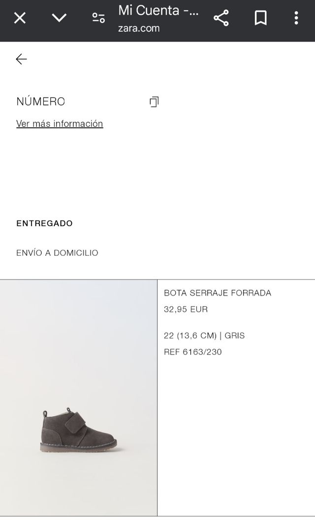 Botín serraje 100% piel bebé ZARA