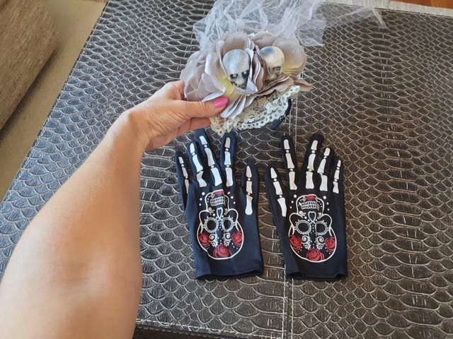 DIADEMA Y GUANTES NOVIA CADAVER