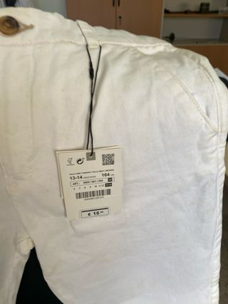 Pantalon blanco niño Zara 13-14