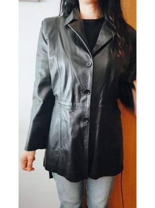 Chaqueta cuero negro autentica