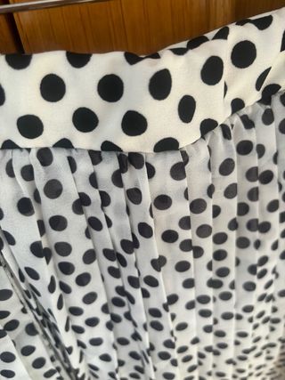Falda midi blanca lunares negros Glowrias