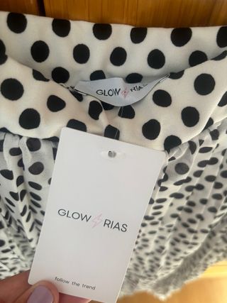 Falda midi blanca lunares negros Glowrias
