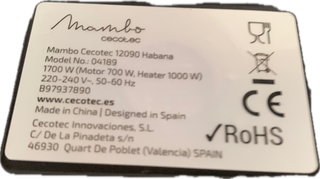 Cecotec Robot de Cocina Multifunción Mambo 12090