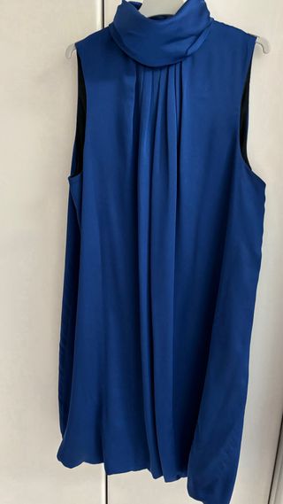 Vestido fiesta cuello halter abombado