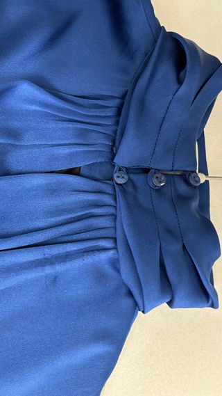 Vestido fiesta cuello halter abombado