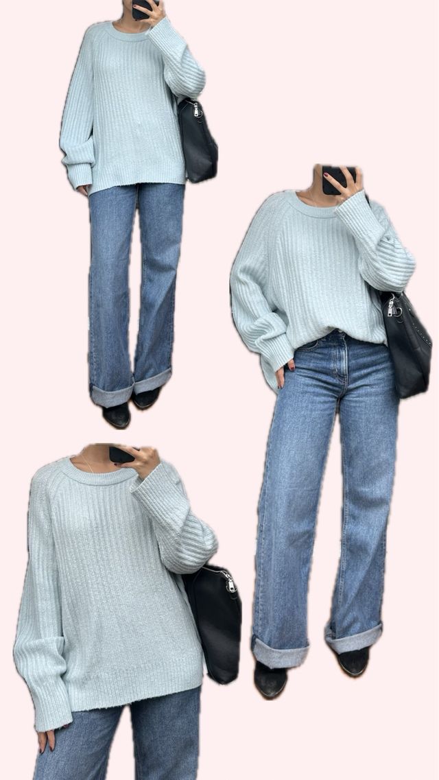 Jersey oversize ancho azul clarito