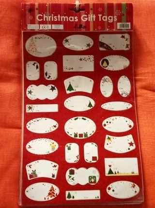 22 confezioni gift tags adesivi natale