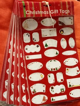 22 confezioni gift tags adesivi natale