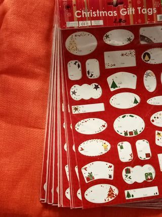 22 confezioni gift tags adesivi natale
