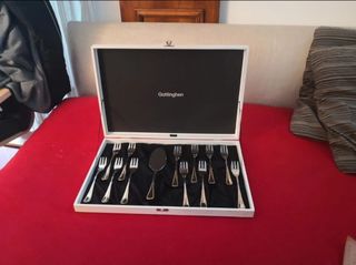 Servizio posate torta da 12 oro acciaio