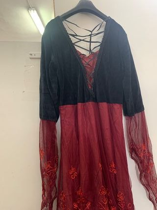 Leonardo Carbone-Vestido medieval terciopelo XXXL