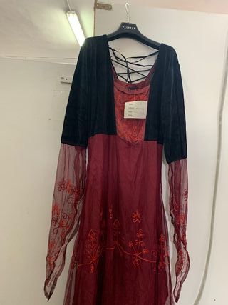 Leonardo Carbone-Vestido medieval terciopelo XXXL
