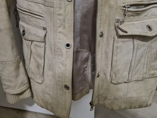 Chaqueta larga de piel auténtica