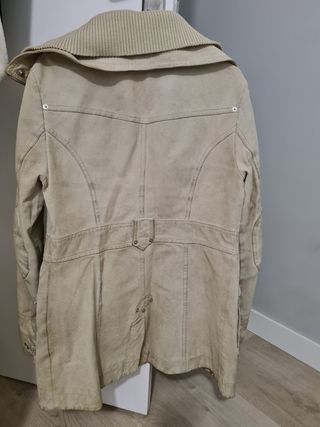 Chaqueta larga de piel auténtica