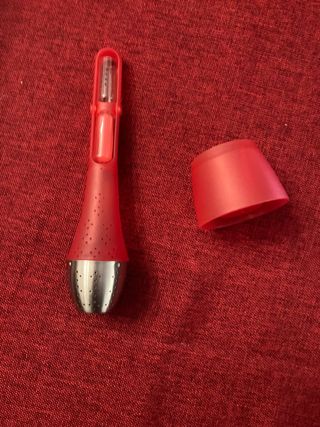 filtro per tè con clessidra girevole rosso