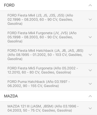 Amortiguadores delanteros Ford Fiesta