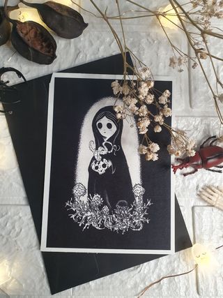 🖤 Postal print Halloween ilustraciones 